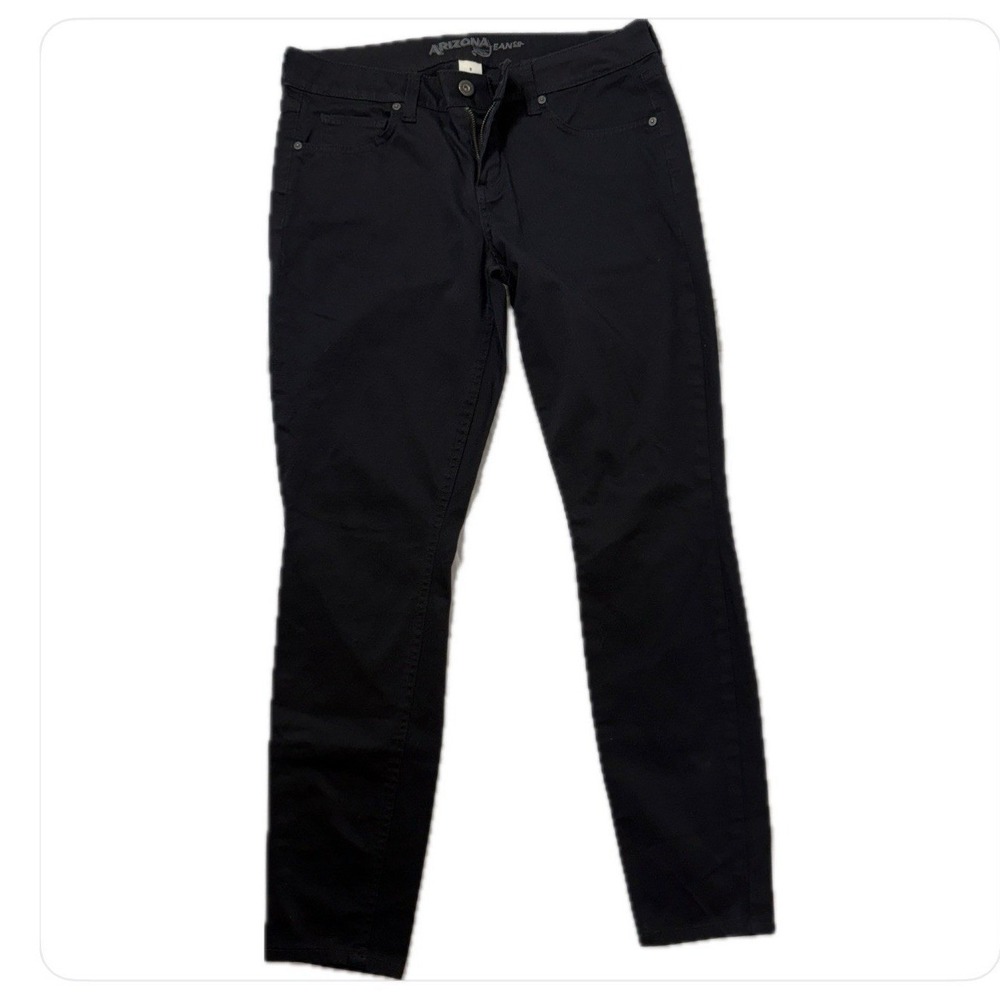 Arizona Jeans Co Women's Sz 9 Black Low Rise‎ Charcoal Black Goth Sleek Office